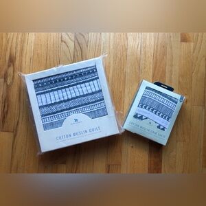 Little unicorn crib sheet and muslin quilt blanket